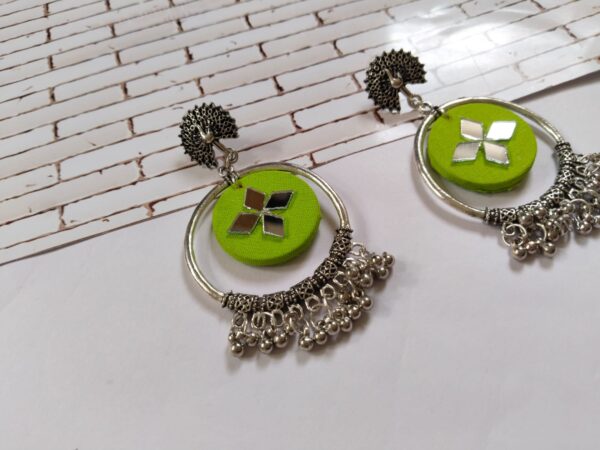 Rainvas Light green oxidized jhumka bali earrings