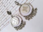 Rainvas White oxidized jhumka bali earrings