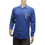 Mens Cotton Casual Men Shirts (Blue, L)