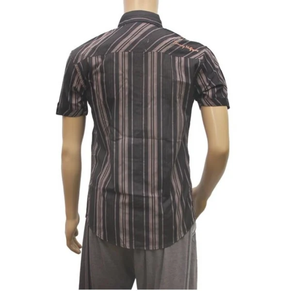 Mens Poly Casual Men Shirts (Black, Grey, L)