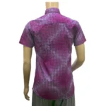 Mens Cotton Mix Casual Men Shirts (Violet, L)