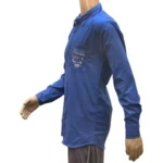 Mens Cotton Casual Men Shirts (Blue, L)