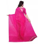 Printed Faux Georgette Pink Color Saree