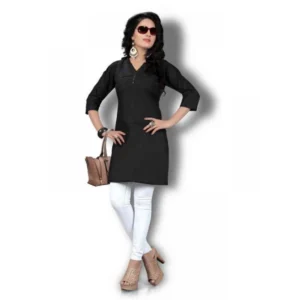 Women's Cotton Kurtis (Black, M)