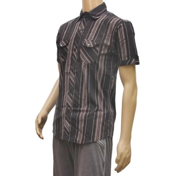 Mens Poly Casual Men Shirts (Black, Grey, L)