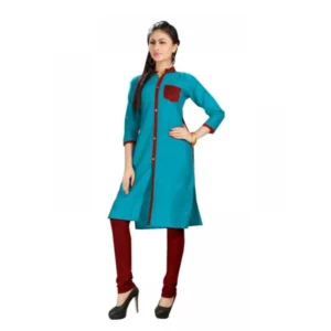 Women's Cotton Kurtis (Blue, Maroon, L)