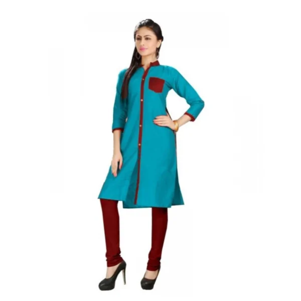 Women's Cotton Kurtis (Blue, Maroon, L)