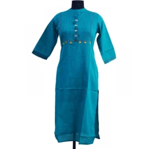 Women's Cotton Kurtis (Blue, M)