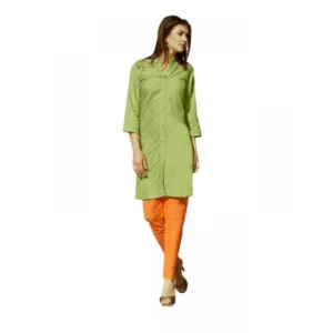 Women's Cotton Kurtis (Green, L)