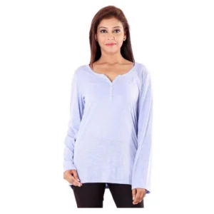 Women's Tops Cotton Kurtis (Light Sky Blue, S)