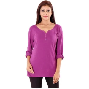 Women's Tops Cotton,Banian Kurtis (Purple, S)