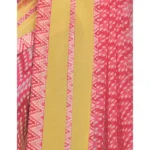 Womens Georgette Digital Printed Saree (Pink, Yellow, 6.25 Mtr)