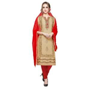 Women's Cotton Unstitched Salwar-Suit Material With Dupatta (Snadel, 2-2.5mtrs)