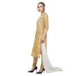 Women's Cotton Unstitched Salwar-Suit Material With Dupatta (Light Brown, 2-2.5mtrs)