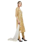 Women's Cotton Unstitched Salwar-Suit Material With Dupatta (Light Brown, 2-2.5mtrs)