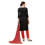 Women's Cotton Unstitched Salwar-Suit Material With Dupatta (Black, 2-2.5mtrs)