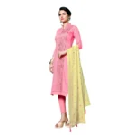 Women's Jam Cotton Unstitched Salwar-Suit Material With Dupatta (Pink, 2-2.5mtrs)