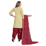 Women's Pure Cotton Unstitched Salwar-Suit Material With Dupatta (Sandel, 2-2.5mtrs)