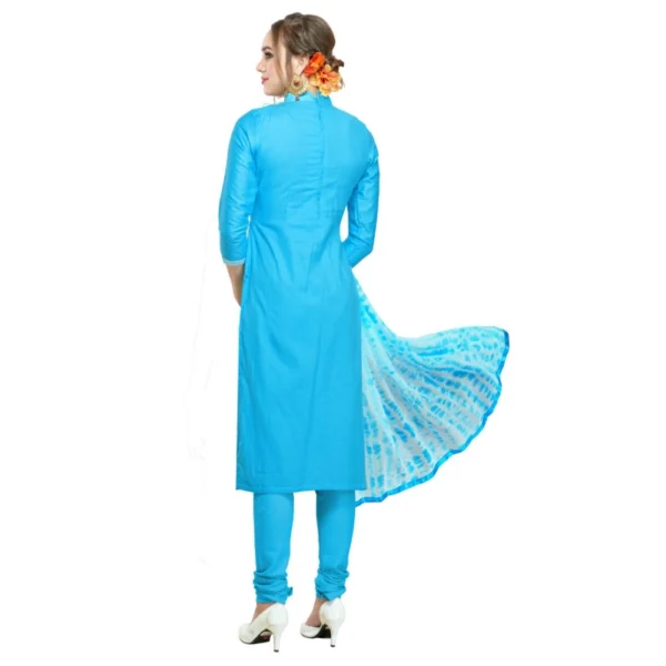 Women's Cotton Unstitched Salwar-Suit Material With Dupatta (Sky Blue, 2-2.5mtrs)