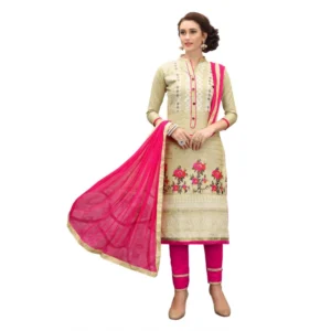 Women's Cotton Unstitched Salwar-Suit Material With Dupatta (Multi, 2-2.5mtrs)