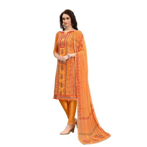 Women's Cotton Unstitched Salwar-Suit Material With Dupatta (Multi, 2-2.5mtrs)