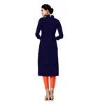 Women's Jam Cotton Unstitched Salwar-Suit Material With Dupatta (Navy Blue, 2-2.5mtrs)