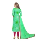 Women's Cotton Unstitched Salwar-Suit Material With Dupatta (Green, 2-2.5mtrs)
