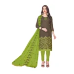 Women's Slub Cotton Unstitched Salwar-Suit Material With Dupatta (Multi, 2-2.5mtrs)