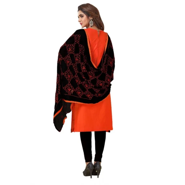 Women's Slub Cotton Unstitched Salwar-Suit Material With Dupatta (Red, 2-2.5mtrs)