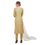 Women's Cotton Unstitched Salwar-Suit Material With Dupatta (Light Brown, 2-2.5mtrs)