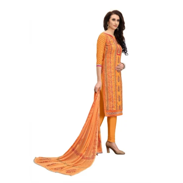 Women's Cotton Unstitched Salwar-Suit Material With Dupatta (Multi, 2-2.5mtrs)