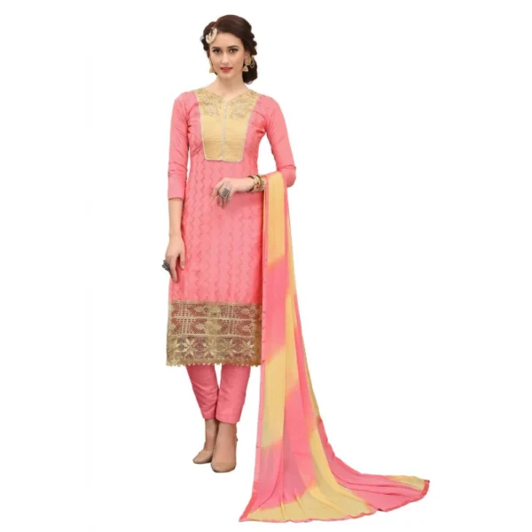 Women's Cotton Unstitched Salwar-Suit Material With Dupatta (Pige , 2-2.5mtrs)