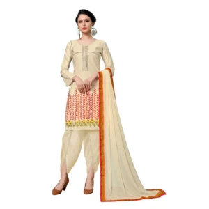 Women's Jam Cotton Unstitched Salwar-Suit Material With Dupatta (Snadel, 2-2.5mtrs)