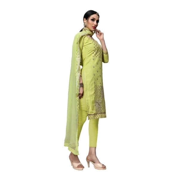 Women's Cotton Unstitched Salwar-Suit Material With Dupatta (Green, 2-2.5mtrs)