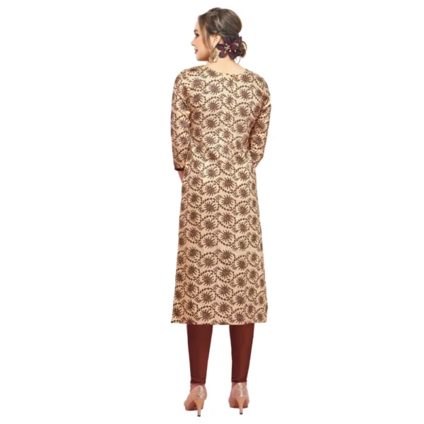 Women's Cotton Unstitched Salwar-Suit Material With Dupatta (Brown, 2-2.5mtrs)