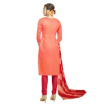Women's Cotton Unstitched Salwar-Suit Material With Dupatta (Light Orange, 2-2.5mtrs)