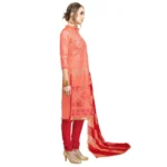 Women's Cotton Unstitched Salwar-Suit Material With Dupatta (Light Orange, 2-2.5mtrs)