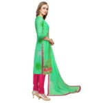 Women's Cotton Unstitched Salwar-Suit Material With Dupatta (Green, 2-2.5mtrs)