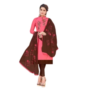 Women's Modal Silk Unstitched Salwar-Suit Material With Dupatta (Pige , 2-2.5mtrs)