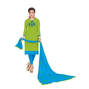 Women's Modal Silk Unstitched Salwar-Suit Material With Dupatta (Green, 2-2.5mtrs)