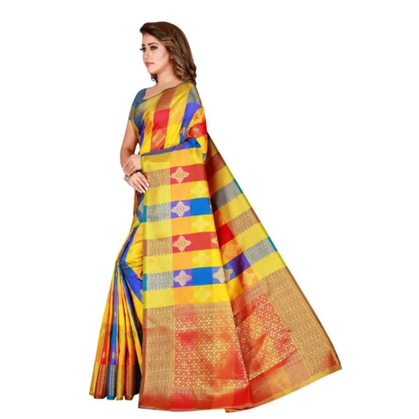Women's Banarasi silk Saree with Blouse (Multi, 5-6 Mtrs)