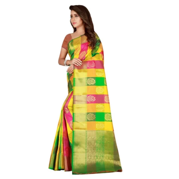 Women's Banarasi silk Saree with Blouse (Multi, 5-6 Mtrs)