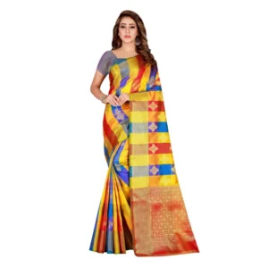 Women's Banarasi silk Saree with Blouse (Multi, 5-6 Mtrs)