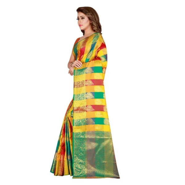 Women's Banarasi silk Saree with Blouse (Multi, 5-6 Mtrs)
