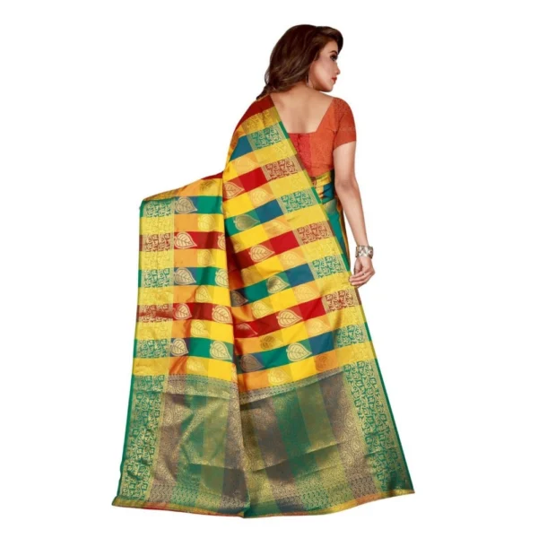 Women's Banarasi silk Saree with Blouse (Multi, 5-6 Mtrs)