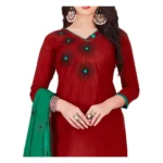 Women's Glaze Cotton Unstitched Salwar-Suit Material With Dupatta (Maroon, 2 Mtr)