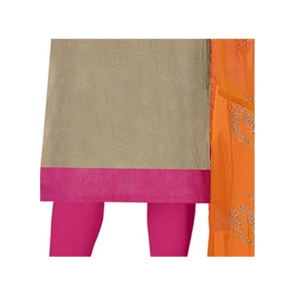 Women's Modal Silk Unstitched Salwar-Suit Material With Dupatta (Beige, 2 Mtr)