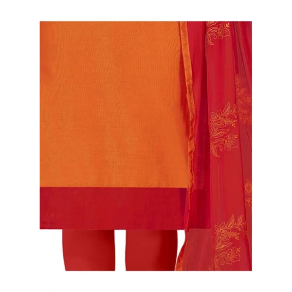 Women's Modal Silk Unstitched Salwar-Suit Material With Dupatta (Orange, 2 Mtr)