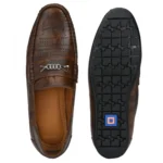 Men Brown Color Leatherette Material Casual Loafers