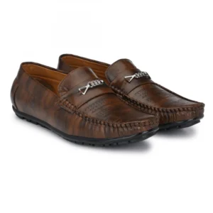 Men Brown Color Leatherette Material Casual Loafers
